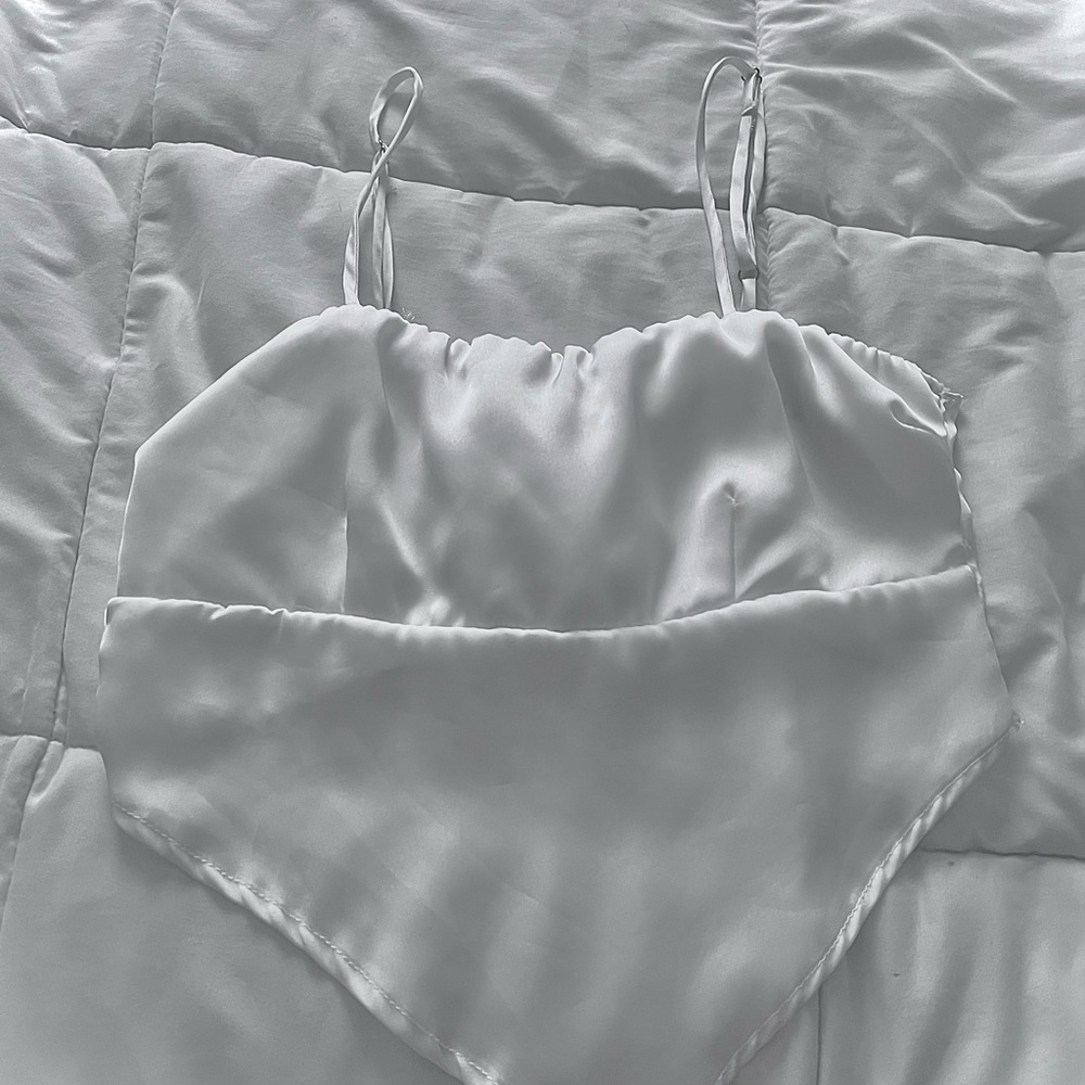 white bandana cropped top